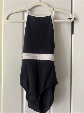Energetiks Black & White High Neck Leotard- Women’s Small